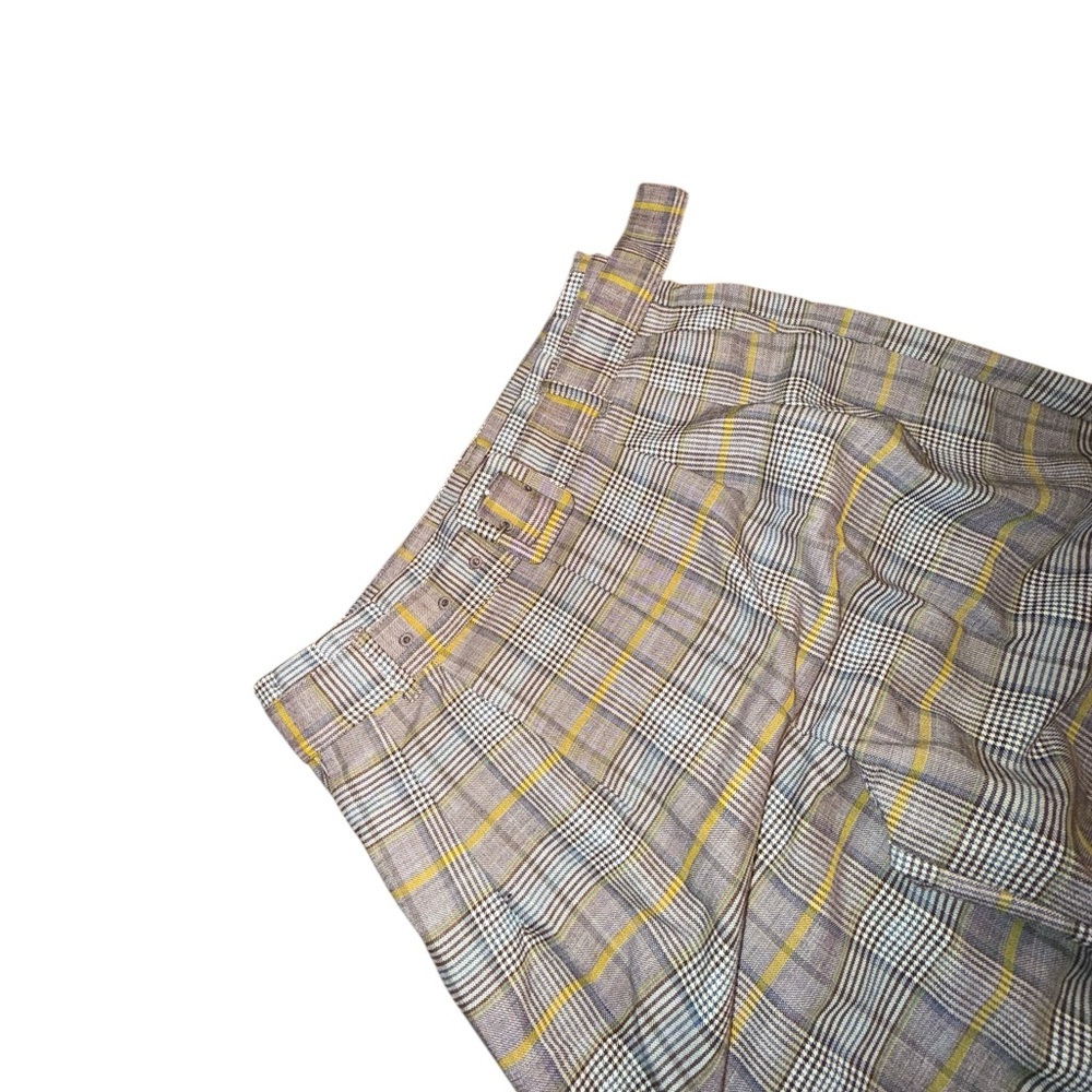 A NEW DAY Plaid Belted High Waisted Wide Leg Trouser Pants - Picture 4 of 5